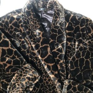 Vintage! Women's Animal Print Faux Fur Coat Made in USA